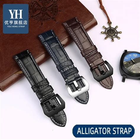 crocodile leather watch strap panerai|24mm Panerai accessories.